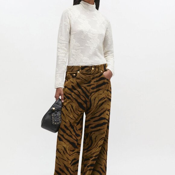 GANNI Zebra Print Baggy Jeans NWT | Statement Denim | Size 27 - Picture 3 of 5